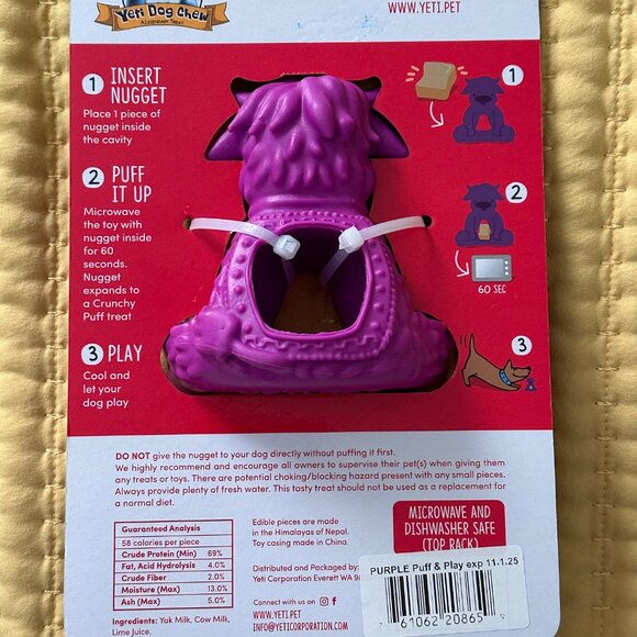 Yeti Dog Chew Puff and Play Hangry Yak Dog Chew Toy - Picture 4 of 6